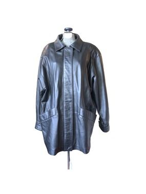 Women's New Trend Black Leather Jacket L